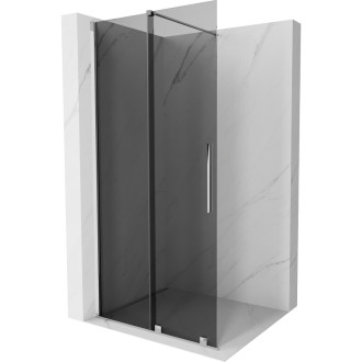 Mexen Velar posuvná sprchová zástena 100 x 200 cm, grafit 8 mm, chróm - 871-100-000-43-01