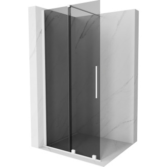Mexen Velar posuvná sprchová zástena 90 x 200 cm, grafit 8 mm, biela - 871-090-000-43-20