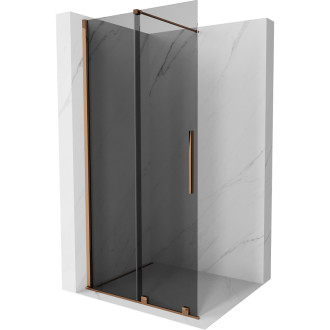 Mexen Velar Posuvná sprchová zástena 80 x 200 cm, grafit 8 mm, ružové zlato - 871-080-000-43-60