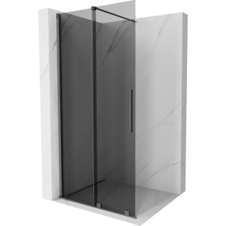 Mexen Velar Posuvná sprchová zástena Walk-in 80 x 200 cm, grafit 8 mm, strieborná - 871-080-000-43-95