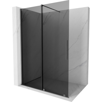 Mexen Velar Posuvná sprchová zástena 150 x 200 cm, grafit 8 mm, strieborná - 871-150-000-43-95