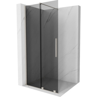 Mexen Velar Posuvná sprchová zástena 110 x 200 cm, grafit 8 mm, kartáčovaný nikel - 871-110-000-43-97
