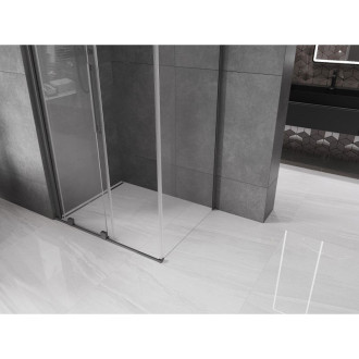 Posuvný sprchový kout Mexen Velar 140 x 100 cm, průhledný, stříbrná metalíza - 871-140-100-01-95