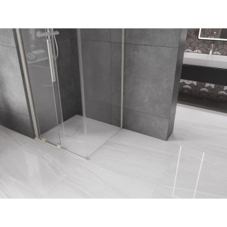 Posuvný sprchový kout Mexen Velar 90 x 90 cm, průhledný, kartáčovaný nikl - 871-090-090-01-97