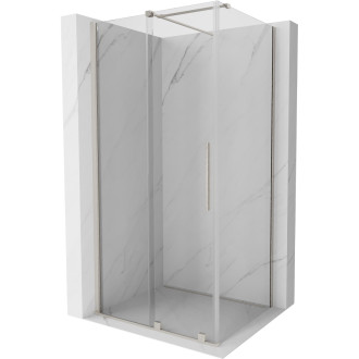 Posuvný sprchovací kút Mexen Velar 120 x 100 cm, priehľadný, kartáčovaný nikel - 871-120-100-01-97