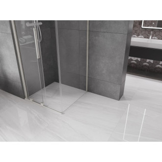 Posuvný sprchový kout Mexen Velar 120 x 120 cm, průhledný, kartáčovaný nikl - 871-120-120-01-97