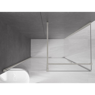 Posuvný sprchový kout Mexen Velar 150 x 85 cm, průhledný, kartáčovaný nikl - 871-150-085-01-97