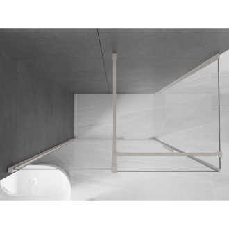 Posuvný sprchový kout Mexen Velar 160 x 90 cm, průhledný, kartáčovaný nikl - 871-160-090-01-97