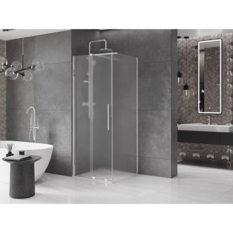 Posuvný sprchový kout Mexen Velar 120 x 120 cm, matný, chrom - 871-120-120-31-01