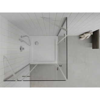Sprchový kout Mexen Roma Duo s výklopným mechanismem 100 x 100 cm, průhledný, chrom + plochá sprchová vanička - 854-100-100-01-02-4010