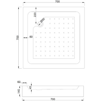 Sprchový kout Mexen Rio čtvercový 70 x 70 cm, grafit, chrom + sprchová vanička Rio, bílá - 860-070-070-01-40-4510