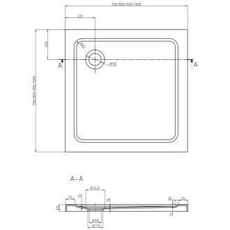 Sprchový kout Mexen Roma s výklopným mechanismem 90 x 90 cm, průhledný, zlatý + plochá sprchová vanička, černá - 854-090-090-50-00-4070G