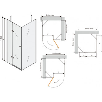 Sprchový kout Mexen Roma s výklopným mechanismem 80 x 80 cm, průhledný, černý + plochá sprchová vanička, bílá - 854-080-080-70-00-4010B