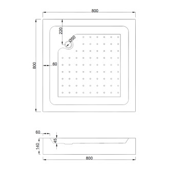Sprchový kout Mexen Rio čtvercový 80 x 80 cm, průhledný, zlatý + sprchová vanička Rio, bílá - 860-080-080-50-00-4510
