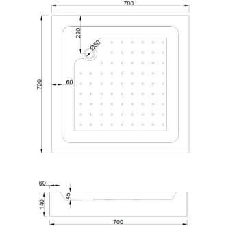 Sprchový kout Mexen Rio čtvercový 70 x 70 cm, grafit, zlatý + sprchová vanička Rio, bílá - 860-070-070-50-40-4510