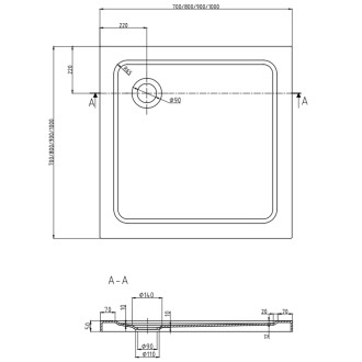 Sprchový kout Mexen Rio čtvercový 70 x 70 cm, grafit, zlatý + plochá sprchová vanička, černá - 860-070-070-50-40-4070G