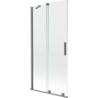 Mexen Velar posuvná vaňová zástena s 2 krídlami 90 x 150 cm, priehľadná, strieborná - 896-090-000-01-95