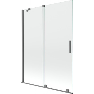 Mexen Velar posuvná vaňová zástena s 2 krídlami 130 x 150 cm, priehľadná, strieborná - 896-130-000-01-95