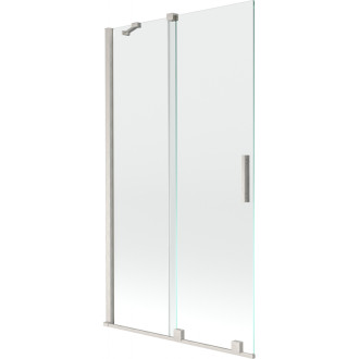 Mexen Velar posuvná vaňová zástena s 2 krídlami 100 x 150 cm, priehľadná, kartáčovaný nikel - 896-100-000-01-97