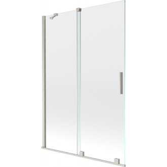 Mexen Velar posuvná vaňová zástena s 2 krídlami 120 x 150 cm, priehľadná, kartáčovaný nikel - 896-120-000-01-97
