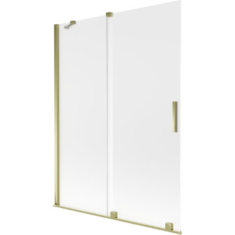 Mexen Velar posuvná vaňová zástena s 2 krídlami 130 x 150 cm, matná, zlatá - 896-130-000-31-50