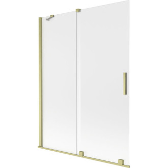 Mexen Velar posuvná vaňová zástena s 2 krídlami 130 x 150 cm, matná, kartáčované zlato - 896-130-000-31-55