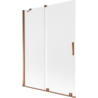 Mexen Velar 2dielna posuvná vaňová zástena 130 x 150 cm, matná, ružové zlato - 896-130-000-31-60