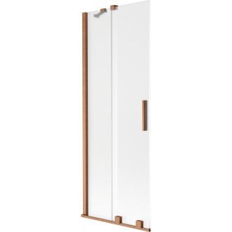 Dvojdielna posuvná vaňová zástena Mexen Velar 75 x 150 cm, matná, kartáčovaná meď - 896-075-000-31-65