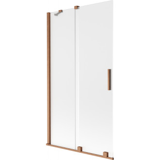 Mexen Velar posuvná vaňová zástena s 2 krídlami 100 x 150 cm, matná, kartáčovaná meď - 896-100-000-31-65