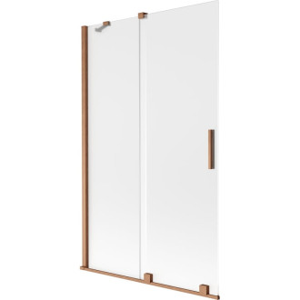 Mexen Velar posuvná vaňová zástena s 2 krídlami 110 x 150 cm, matná, kartáčovaná meď - 896-110-000-31-65