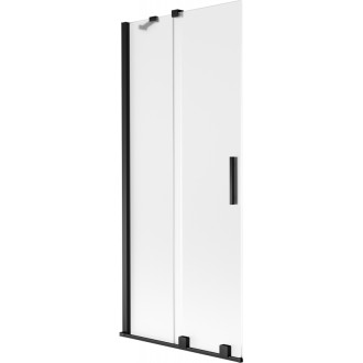 Mexen Velar 2dielna posuvná vaňová zástena 80 x 150 cm, matná, čierna - 896-080-000-31-70