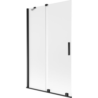 Mexen Velar posuvná vaňová zástena s 2 krídlami 110 x 150 cm, matná, čierna - 896-110-000-31-70