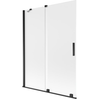 Mexen Velar 2dielna posuvná vaňová zástena 130 x 150 cm, matná, čierna - 896-130-000-31-70
