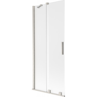 Dvojdielna posuvná vaňová zástena Mexen Velar 85 x 150 cm, matná, kartáčovaný nikel - 896-085-000-31-97