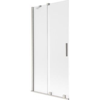 Dvojdielna posuvná vaňová zástena Mexen Velar 95 x 150 cm, matná, kartáčovaný nikel - 896-095-000-31-97