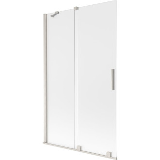 Dvojdielna posuvná vaňová zástena Mexen Velar 110 x 150 cm, matná, kartáčovaný nikel - 896-110-000-31-97