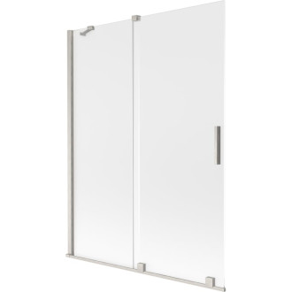 Dvojdielna posuvná vaňová zástena Mexen Velar 130 x 150 cm, matná, kartáčovaný nikel - 896-130-000-31-97