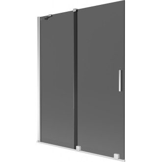 Mexen Velar posuvná vaňová zástena s 2 krídlami 130 x 150 cm, grafit, chróm - 896-130-000-41-01