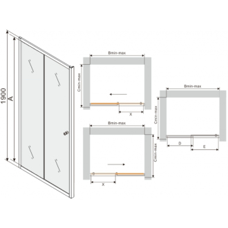MEXEN APIA sprchové dvere 90x190 cm 5mm, chróm-číre 845-090-000-01-00