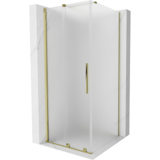 Posuvný sprchovací kút Mexen Velar 110 x 110 cm, matná, zlatá - 871-110-110-31-50