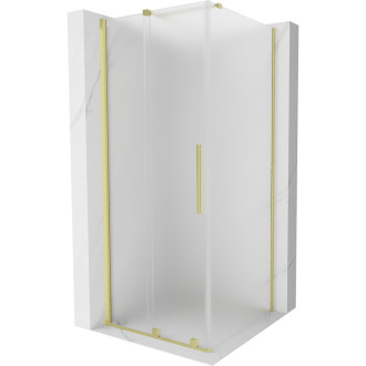Posuvný sprchovací kút Mexen Velar 90 x 90 cm, matná, kartáčované zlato - 871-090-090-31-55