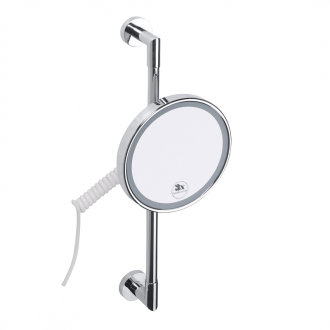 Kozmetické zrkadlo O200 mm s LED osvetlením na tyči, 3x