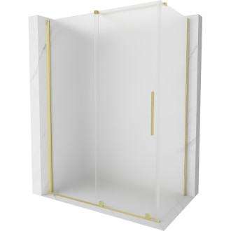 Posuvný sprchovací kút Mexen Velar 150 x 80 cm, matná, kartáčované zlato - 871-150-080-31-55