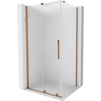 Posuvný sprchovací kút Mexen Velar 100 x 90 cm, matná, ružové zlato - 871-100-090-31-60