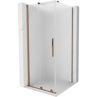 Posuvný sprchovací kút Mexen Velar 120 x 120 cm, matná, ružové zlato - 871-120-120-31-60