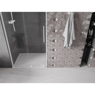 Posuvné sprchové dveře Mexen Velar L 110 cm, průhledné, bílé - 871-110-003-01-20