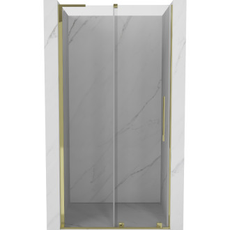 Posuvné sprchové dvere Mexen Velar L 110 cm, priehľadné, zlaté - 871-110-003-01-50