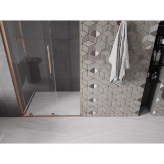 Posuvné sprchové dveře Mexen Velar L 100 cm, průhledné, kartáčovaná měď - 871-100-003-01-65