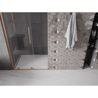 Posuvné sprchové dveře Mexen Velar L 110 cm, průhledné, kartáčovaná měď - 871-110-003-01-65