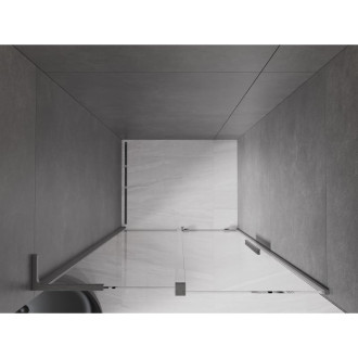 Posuvné sprchové dveře Mexen Velar L 110 cm, průhledné, kartáčovaná pistolově šedá - 871-110-003-01-66